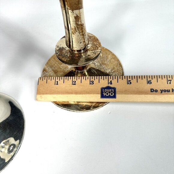 Set of Two 2 Silverplated Candle Holders Vintage 8.5" Unbranded Used Sticks - Picture 5 of 10